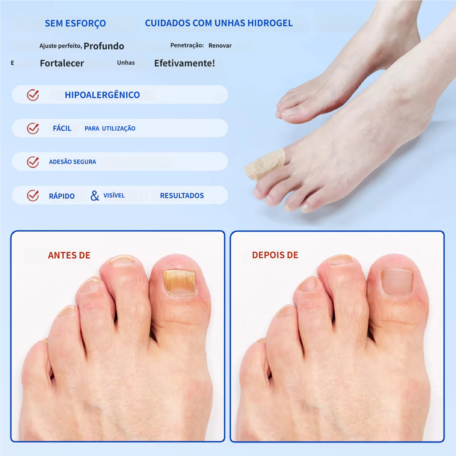 Reparação noturna de 8 horas para manchas de fungos nas unhas.