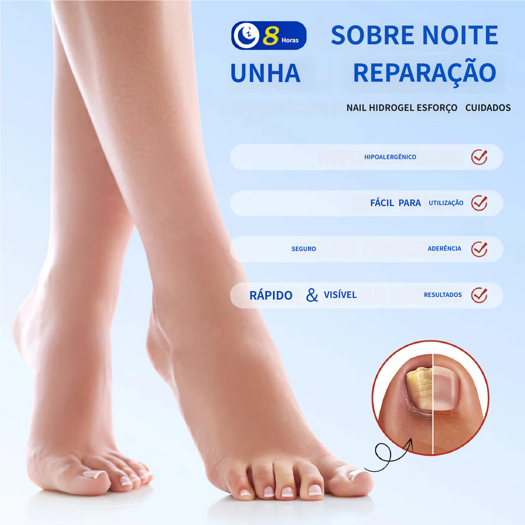 Reparação noturna de 8 horas para manchas de fungos nas unhas.